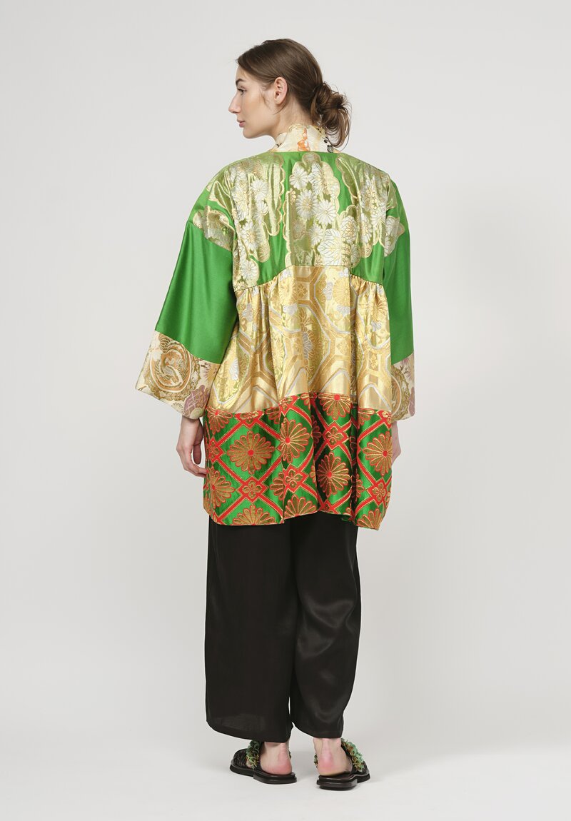 Rianna + Nina Obi Flounce Jacket in Green & Gold Multi	