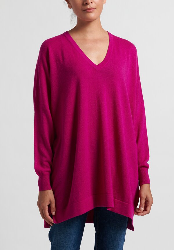Hania New York Marley Cashmere V-Neck Sweater in Pink	
