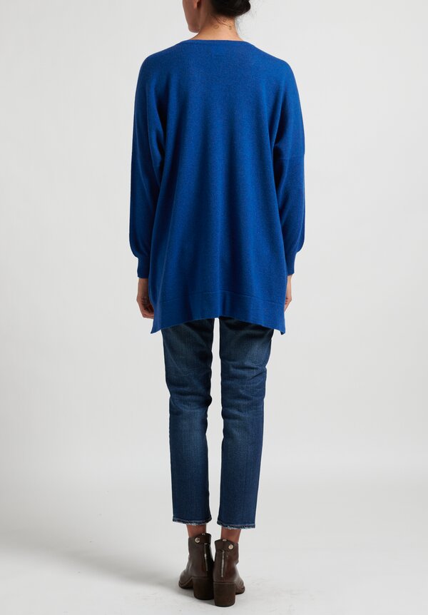 Hania New York Marley Cashmere V-Neck Sweater in Olympian Blue