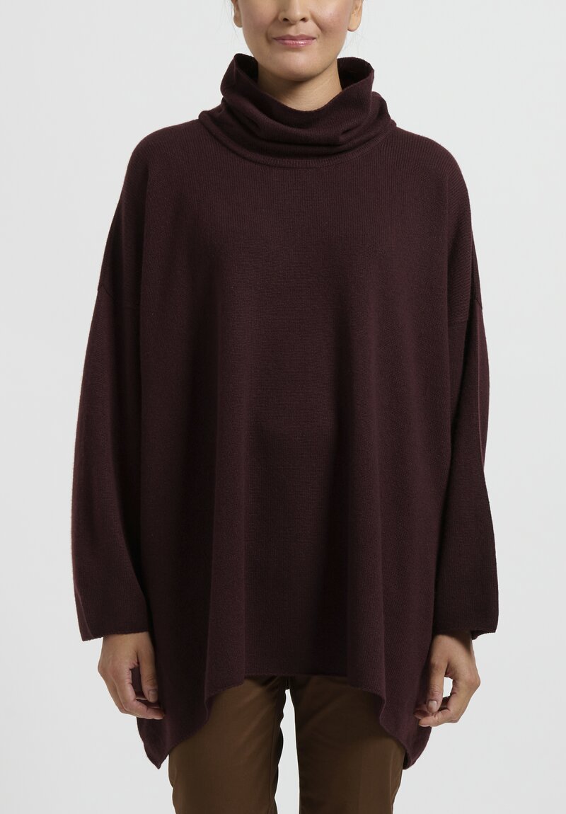 Hania New York Cashmere Cowl Neck Sweater in Bakelite Brown	
