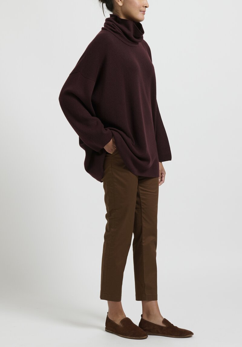 Hania New York Cashmere Cowl Neck Sweater in Bakelite Brown	