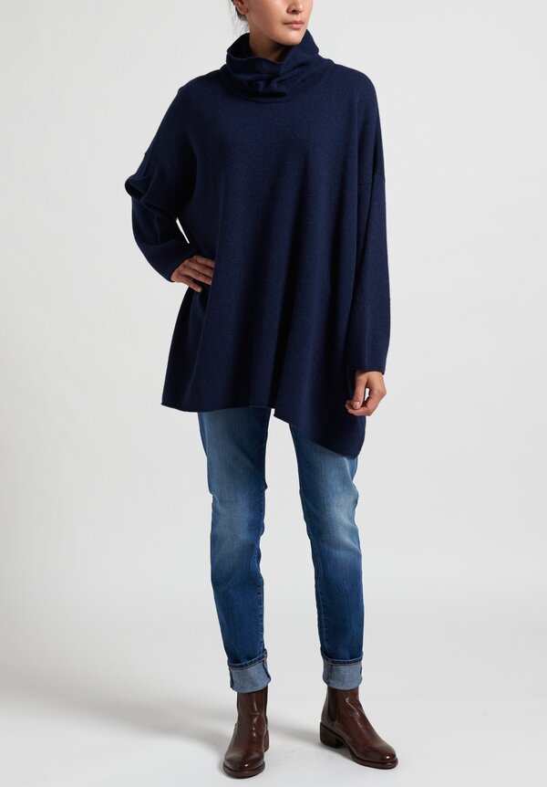 Hania New York Cashmere Cowl Neck Sweater in Navy	