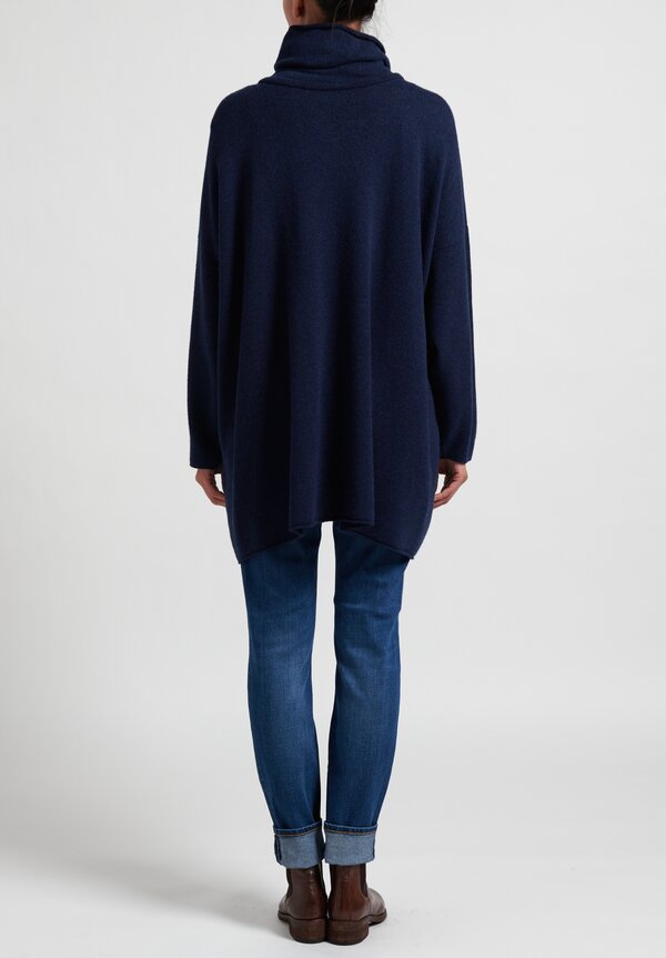 Hania New York Cashmere Cowl Neck Sweater in Navy	