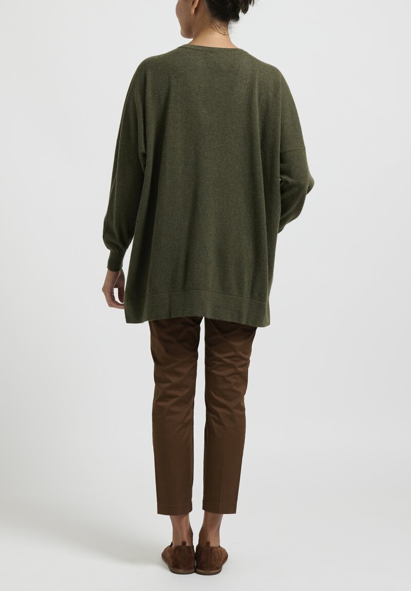 Hania New York Marley Cashmere V-Neck Sweater in Green	