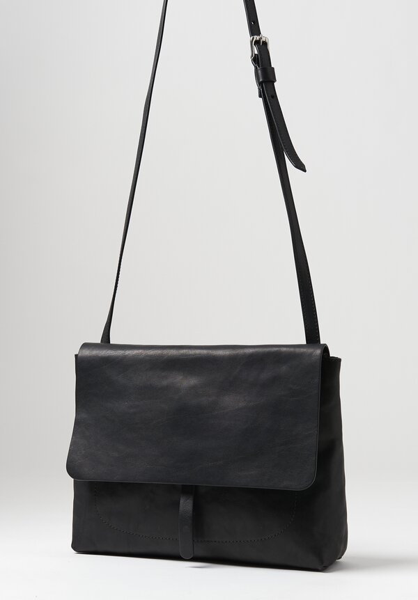 Massimo Palomba Eva Wood Basket Weave Small Crossbody Bag in Black