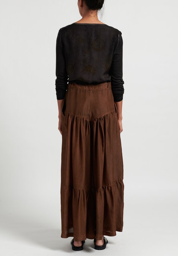 Masnada Plus Gathered Wide Leg Pants in Copper