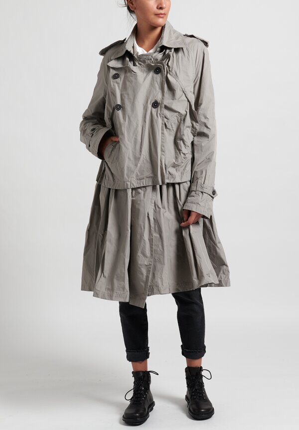 Rundholz Layered and Gathered Coat in Ashes