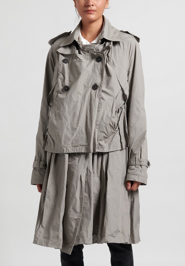 Rundholz Layered and Gathered Coat in Ashes