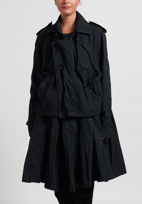 Rundholz Layered and Gathered Coat in Black