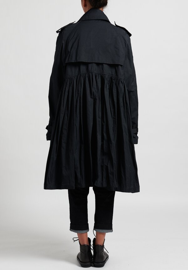 Rundholz Layered and Gathered Coat in Black