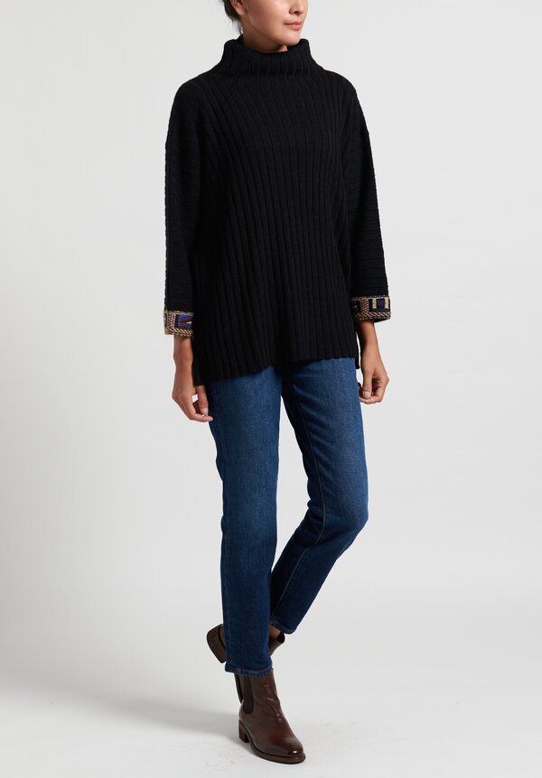 Etro Patterned Cuff Sweater in Black | Santa Fe Dry Goods . Workshop ...