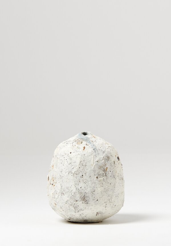 Akiko Hirai Small Poppy Oval Vase in White	