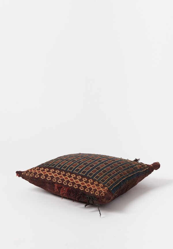 Shobhan Porter Hand Loomed Braided Border Pillow in Brown Diamond II	