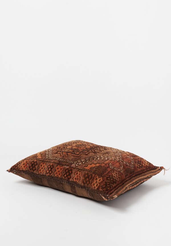 Antique and Vintage Kizil Ayak Camel Saddlebag Pillow in Rust	