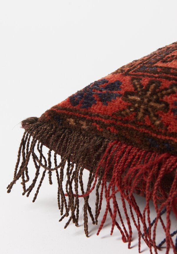 Antique and Vintage Tassel and Fringe Pillow in Red	