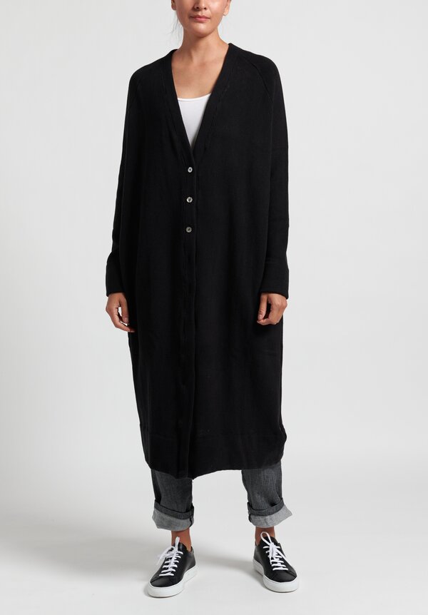 Album di Famiglia Long Cardigan in Black	