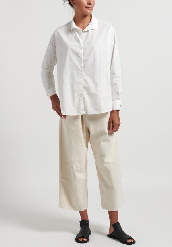 Album di Famiglia Cotton Canvas Trousers in Natural	