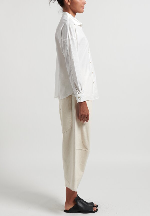 Album di Famiglia Cotton Canvas Trousers in Natural	