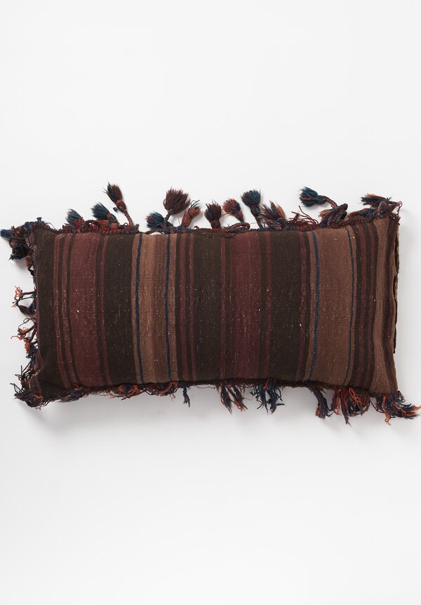 Shobhan Porter Large Antique Pillow with Tassels in Brown	