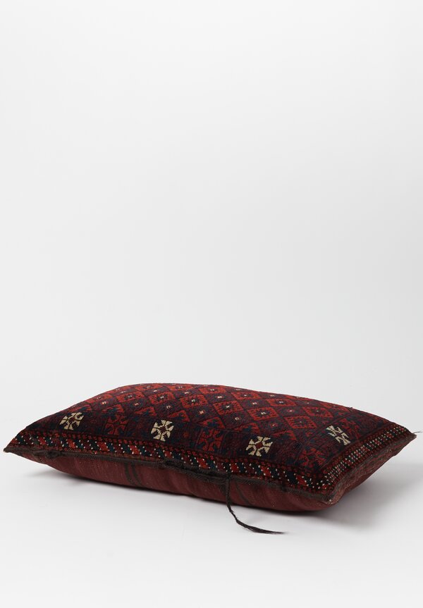Antique and Vintage Hand-knotted Lumbar Pillow in Red