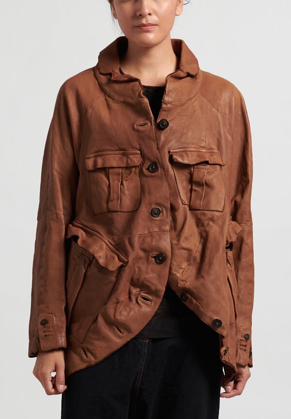 Rundholz Dip Leather Jacket in Clay	