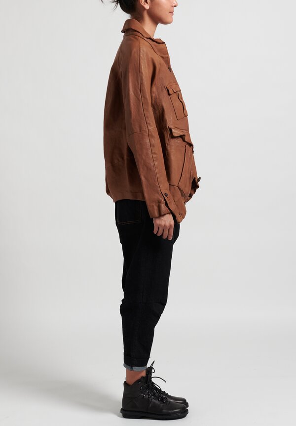 Rundholz Dip Leather Jacket in Clay	