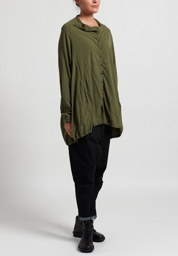 Rundholz Dip Button Up Tunic in Moss	