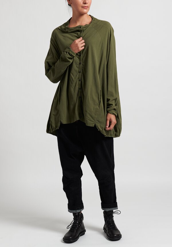 Rundholz Dip Button Up Tunic in Moss	
