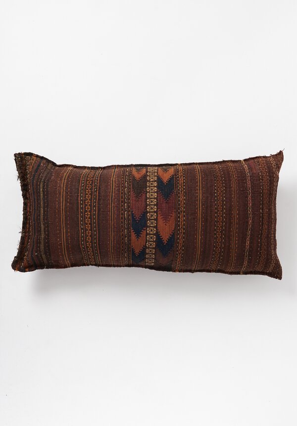 Antique and Vintage Large Hand-loomed Pillow in Dark Brown	