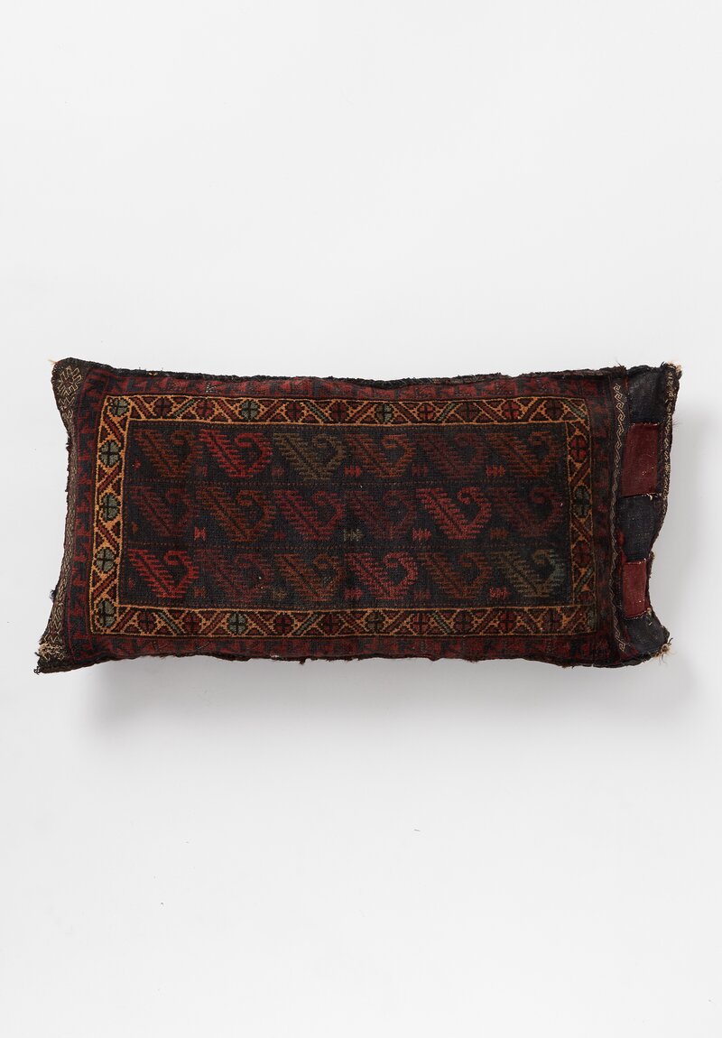 Shobhan Porter Vintage Handloomed Fringe Body Pillow In Red/Black	