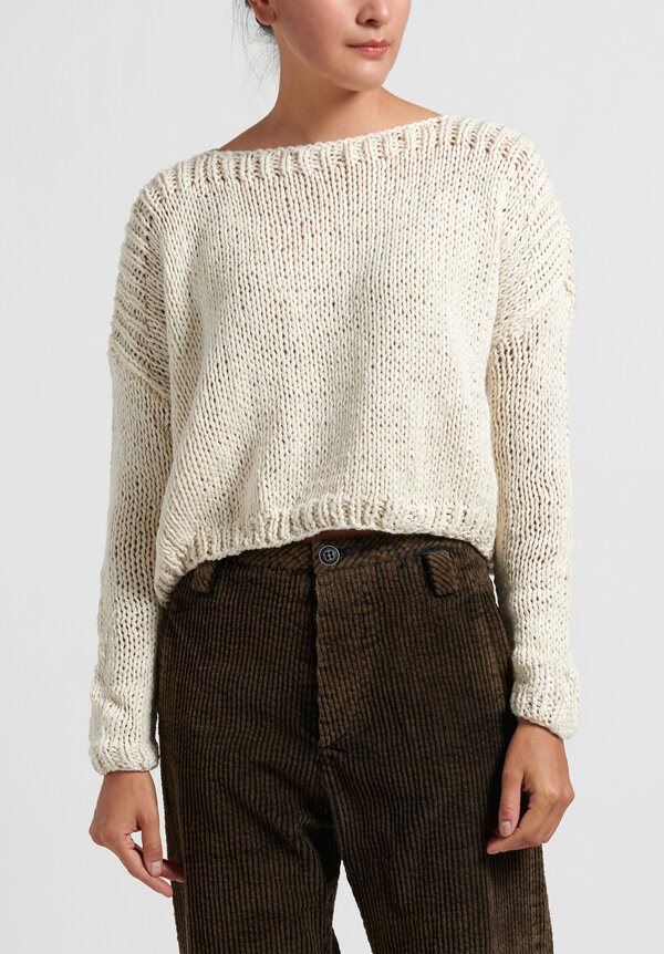 Umit Unal Medium Knit Sweater in Cream