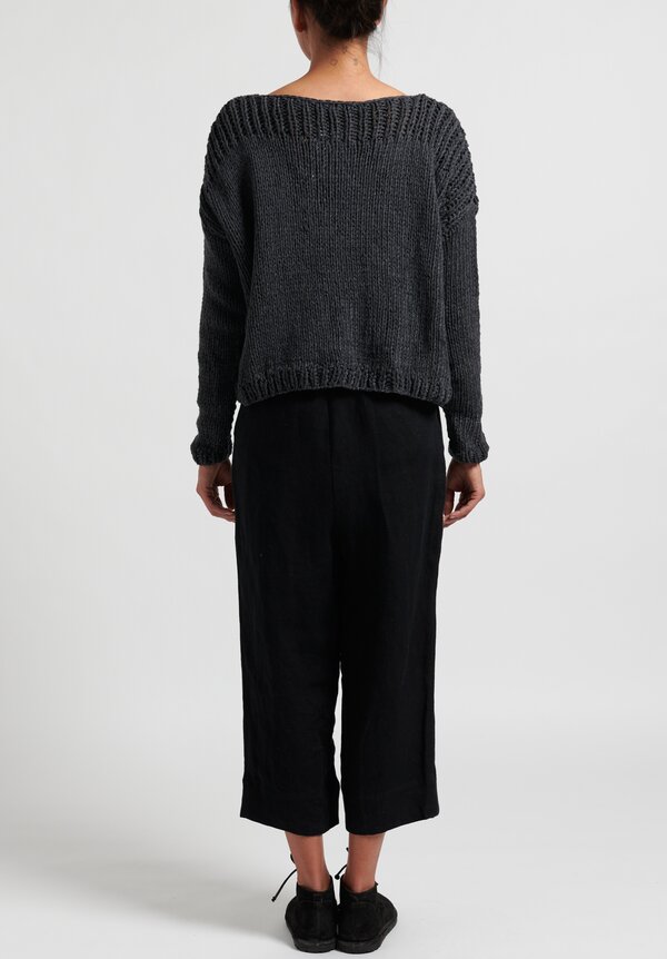 Umit Unal Medium Knit Sweater in Dark Anthracite	