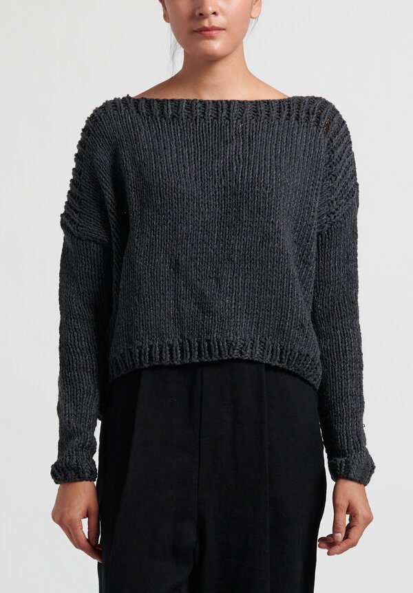 Umit Unal Medium Knit Sweater in Dark Anthracite	