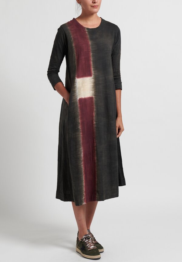 Gilda Midani Pattern Dyed 3/4 Sleeve Maria Dress in Color Block	
