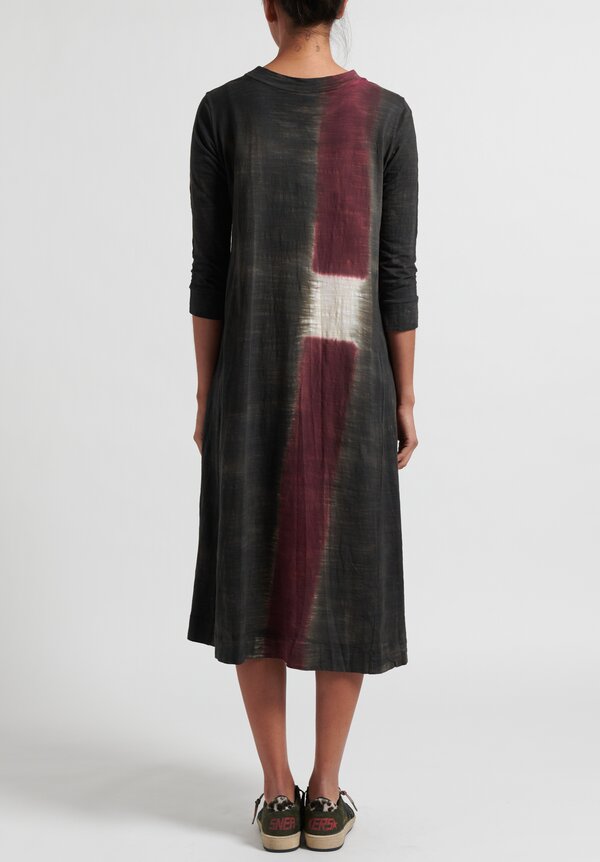 Gilda Midani Pattern Dyed 3/4 Sleeve Maria Dress in Color Block	