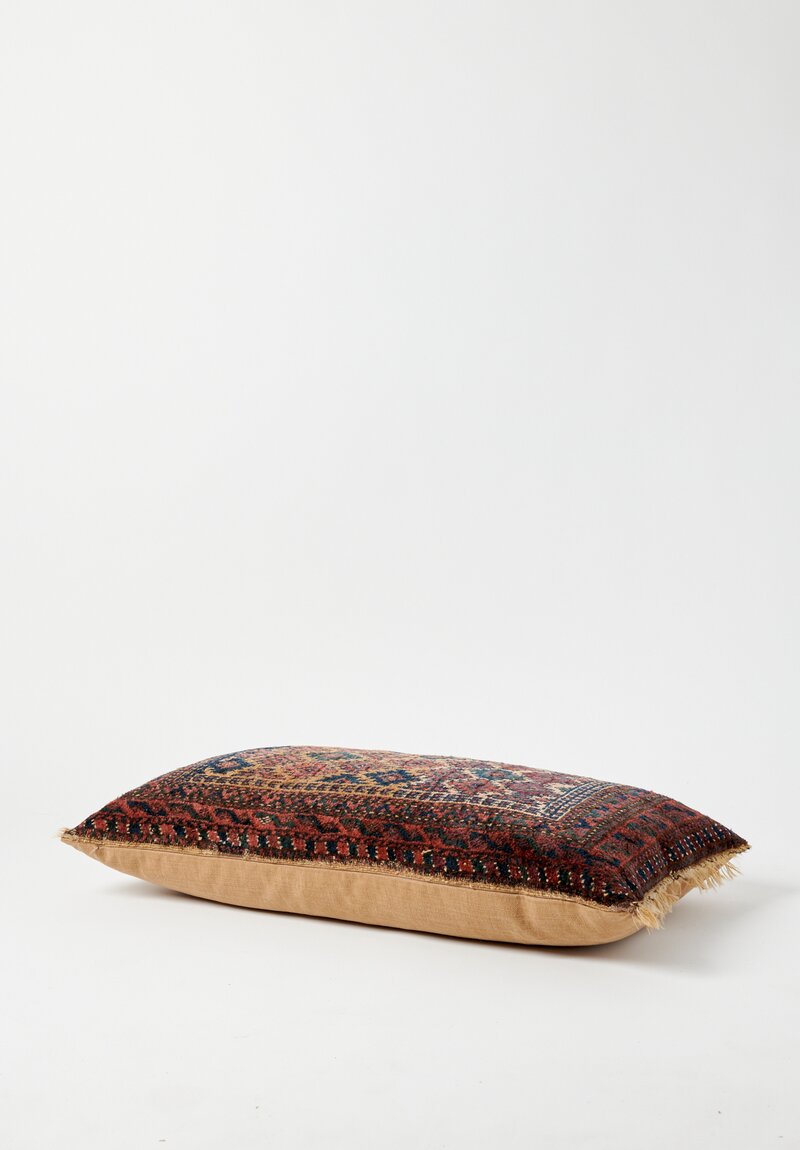 Shobhan Porter Hand Knotted Step Diamond Lumbar Pillow 32in x 16in	