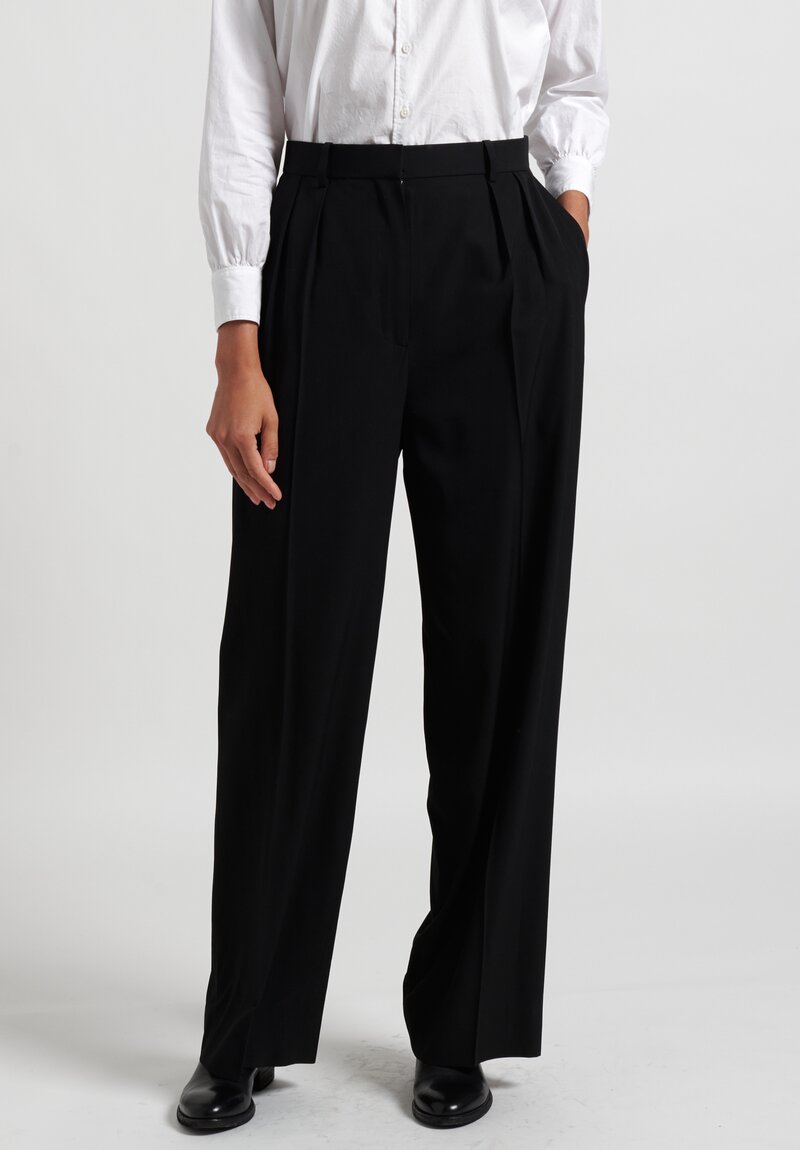 The Row Wide Leg Phoebe Pants in Black Santa Fe Dry Goods