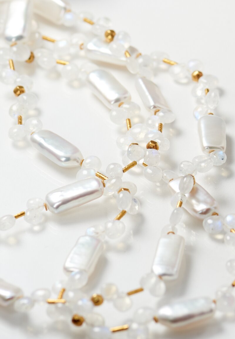 Greig Porter 18K Cultured Pearl & Moonstone Necklace	