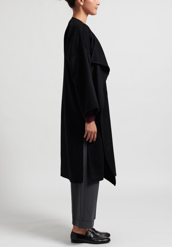 Alonpi Cashmere Open Front Coat in Black	