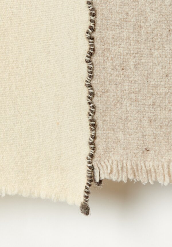 Teixidors Ecological Merino Wool Criss-Cross l Throw in Grey / Off White	