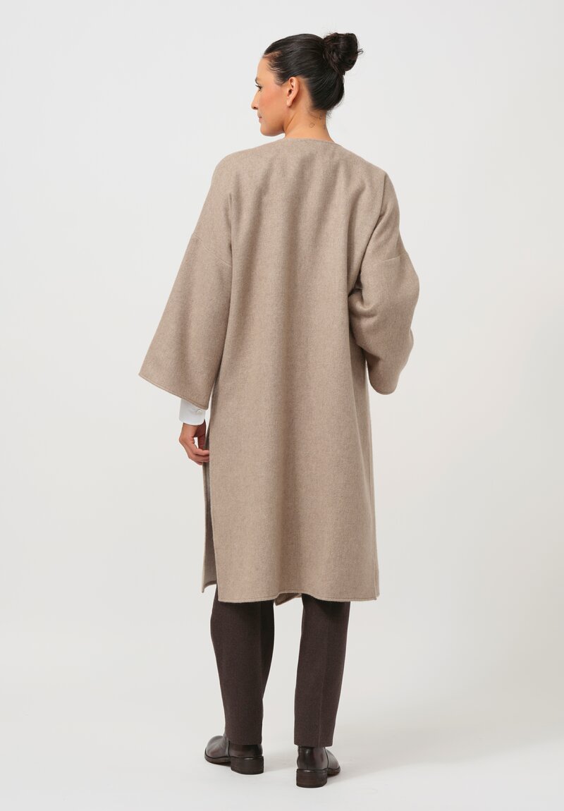 Alonpi Cashmere Open Front Coat in Natural	