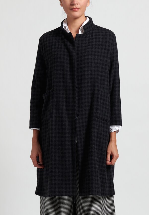 Daniela Gregis Cashmere Chicory Point Coat in Navy	