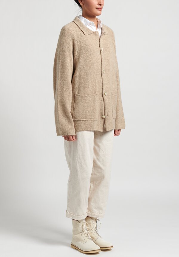 Kaval Cashmere/Sable Tweed Cowichin Knit in Beige	