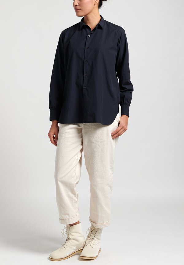 Kaval Cotton Simple Shirt in Navy	