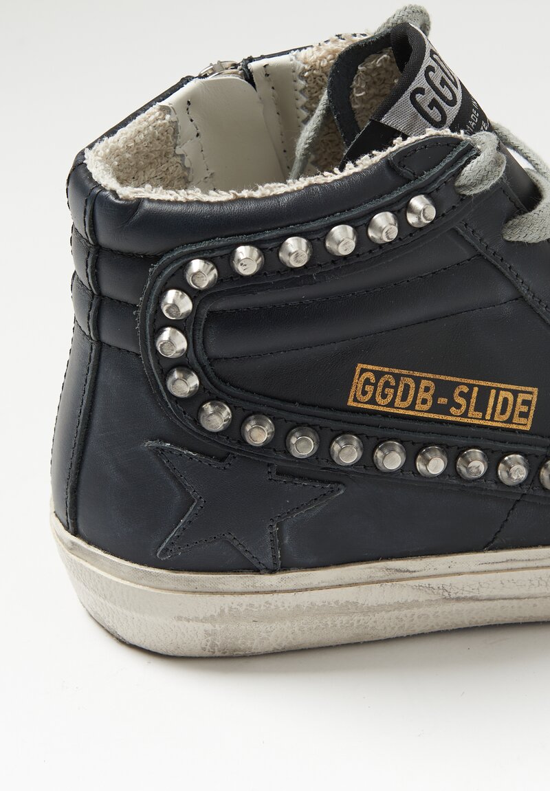 Golden Goose Slide Sneaker in Black/Studded	