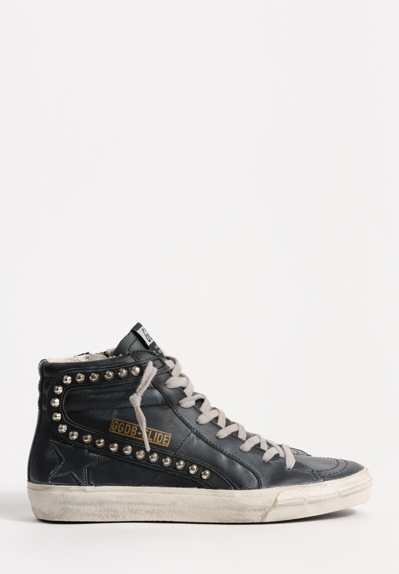 Golden Goose Studded Slide Sneaker in Black	