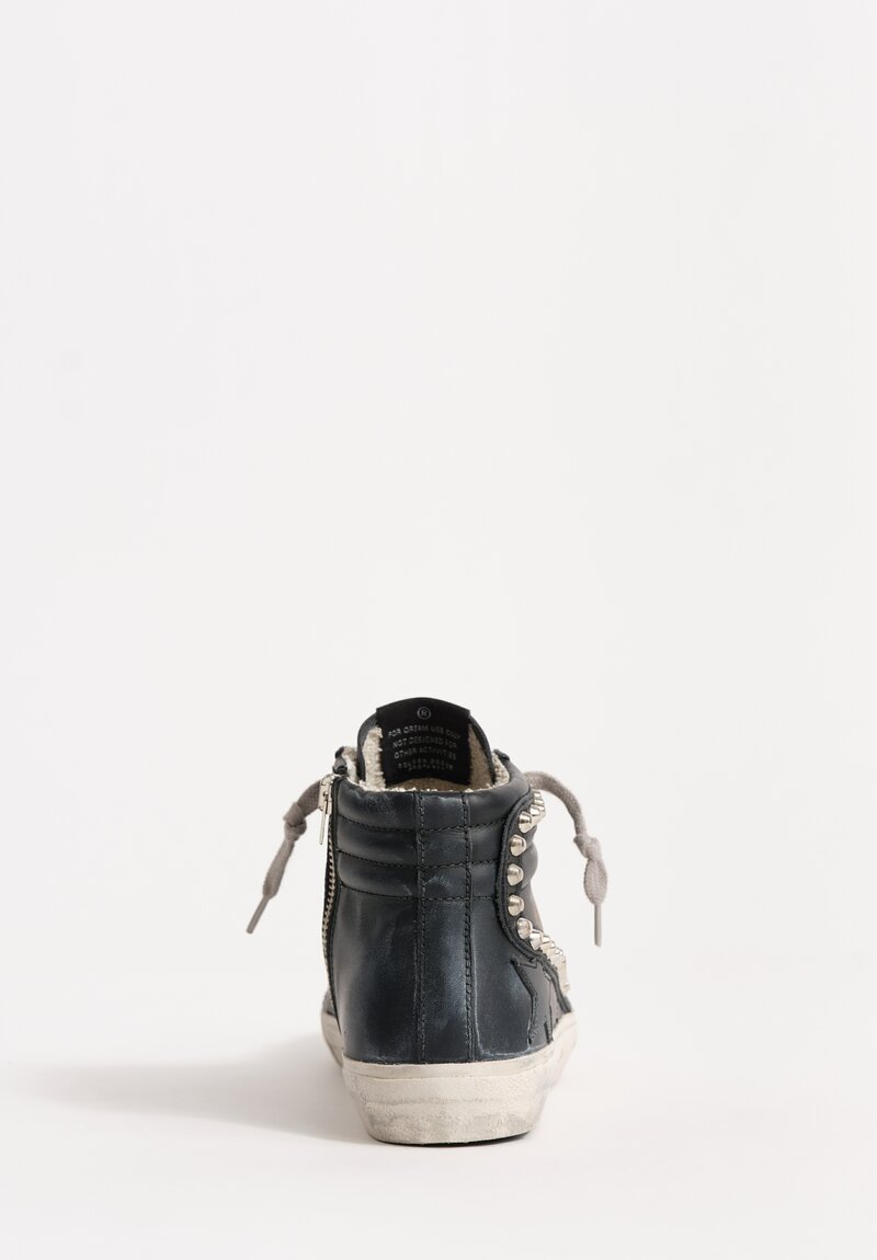 Golden Goose Studded Slide Sneaker in Black	