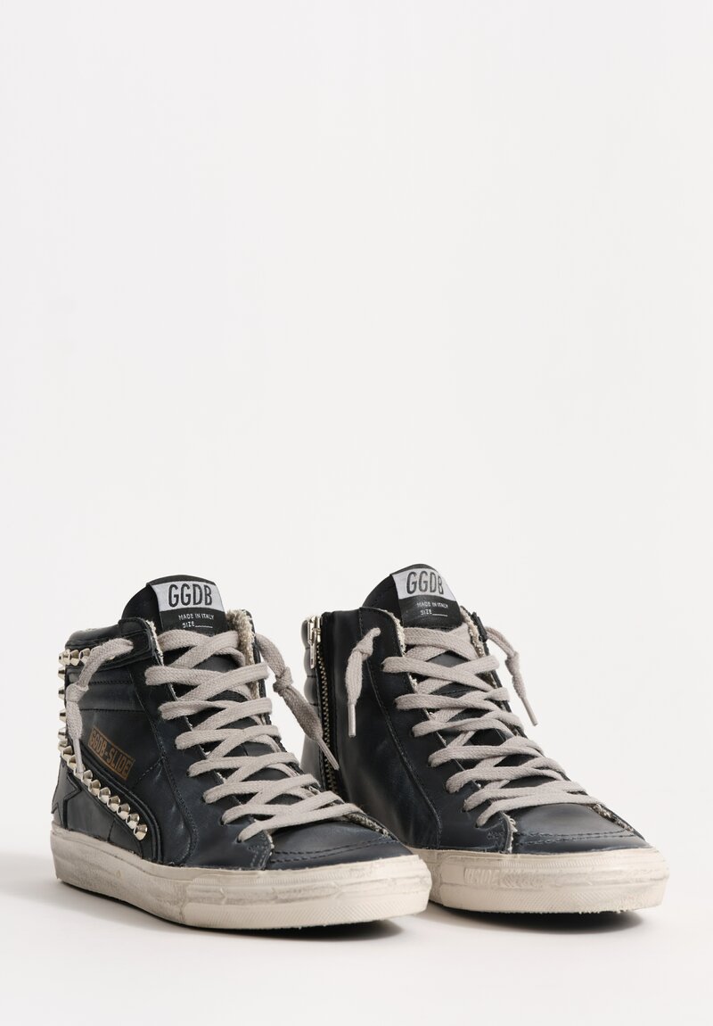Golden Goose Studded Slide Sneaker in Black	