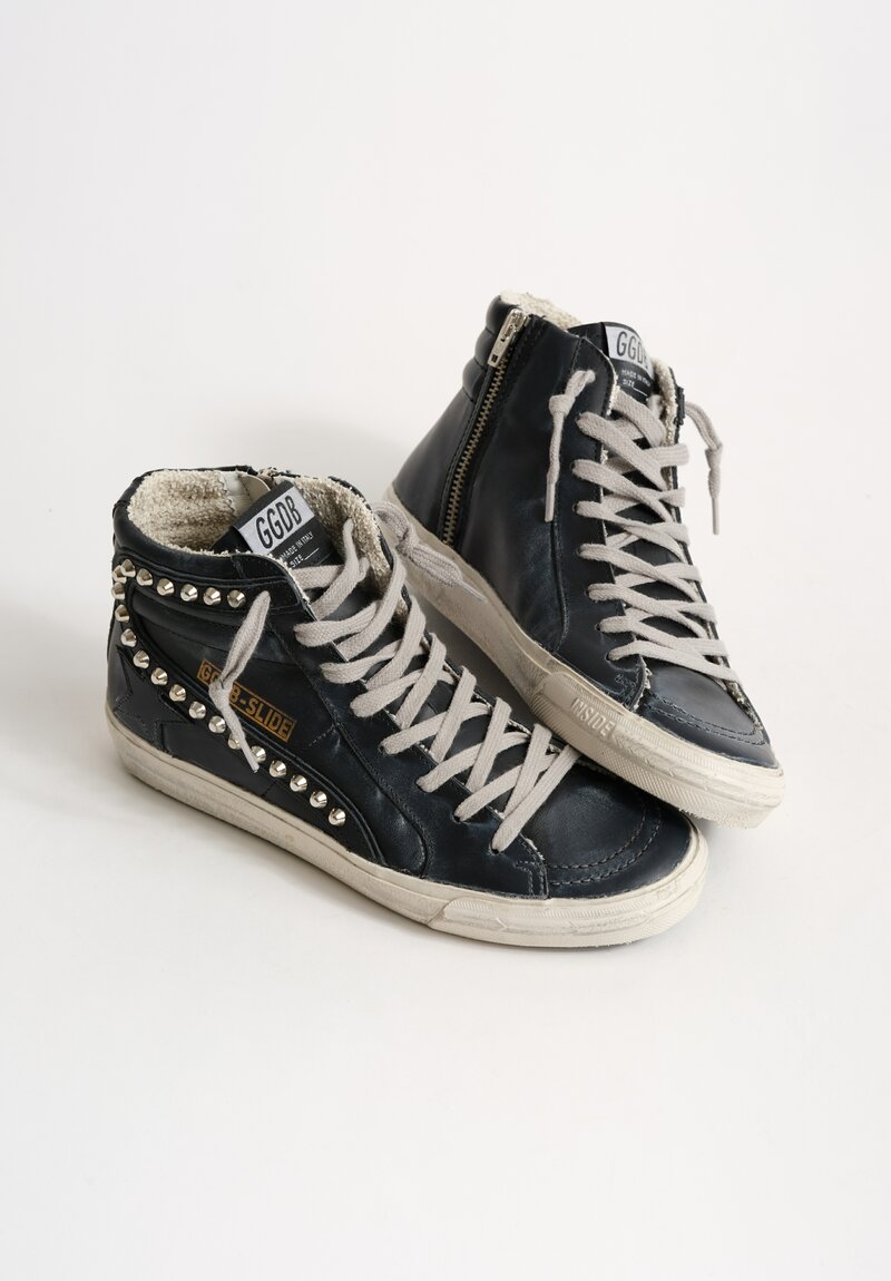 Golden Goose Studded Slide Sneaker in Black	