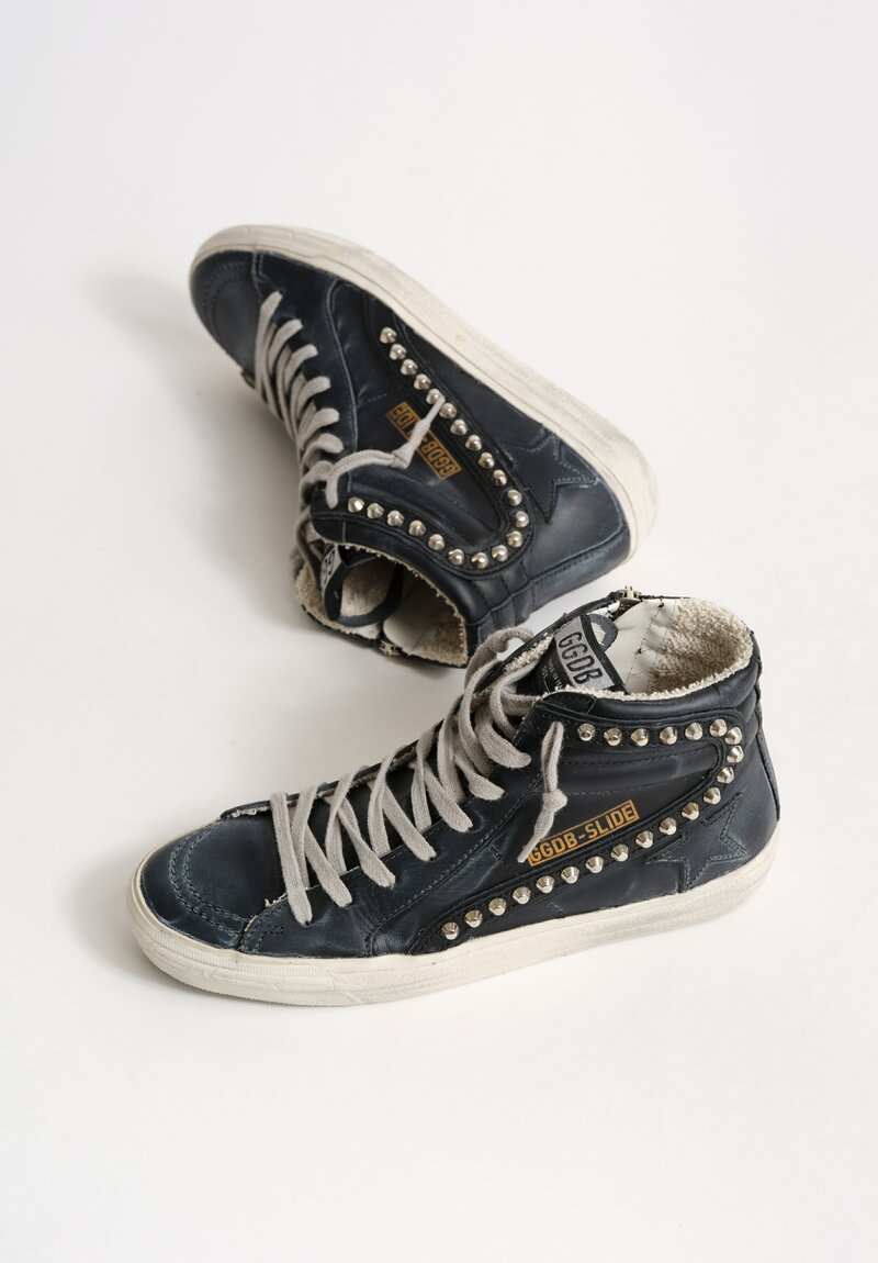 Golden Goose Studded Slide Sneaker in Black	
